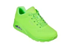 Skechers Street Uno Night Shades Lime Green Memory Foam Low Top Trainers