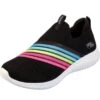 Skechers Ultra Flex Brightful Day Black Multi Rainbow Memory Foam Slip On Trainers -Fashion Shoe Store skechers ultra flex brightful day black multi rainbow memory foam slip on trainers 91930
