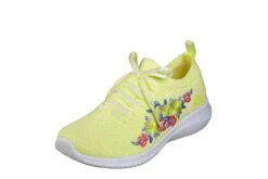 Skechers Ultra Flex Fresh Pick Yellow Multi Floral Embroidered Memory Foam Trainers