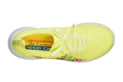 Skechers Ultra Flex Fresh Pick Yellow Multi Floral Embroidered Memory Foam Trainers -Fashion Shoe Store skechers ultra flex fresh pick yellow multi floral embroidered memory foam trainers 105800