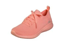 Skechers Ultra Flex Pastel Party Coral Memory Foam Womens Trainers