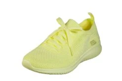 Skechers Ultra Flex Pastel Party Yellow Memory Foam Womens Trainers
