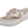 Skechers Upgrades Pac Island Natural Beige Floral Wedge Flip Flops Sandals -Fashion Shoe Store skechers upgrades pac island natural beige floral wedge flip flops sandals 56058