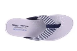 Skechers Upgrades Sailin Navy White Stripe Wedge Flip Flops Sandals -Fashion Shoe Store skechers upgrades sailin navy white stripe wedge flip flops sandals 56073