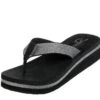 Skechers Vinyasa Unicorn Mist Black Glitter Low Wedge Sandals Flip Flops -Fashion Shoe Store skechers vinyasa unicorn mist black glitter low wedge sandals flip flops 106044