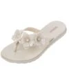 Zaxy Fresh Flower Ivory Flower Flip Flops Flat Sandals