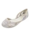 Zaxy Liquid Shell Ivory Grey Marble Flat Vegan Ballet Shoes